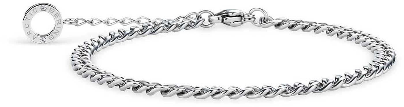Armband i rostfritt stål med pansarlänk, silverfärgad länkdesign och runt spänne