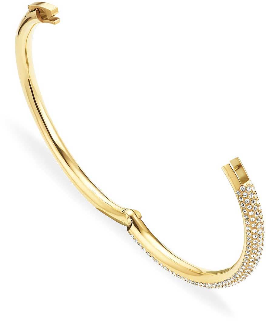 Guld-armband med gångjärnslås och heltäckande strassdekoration
