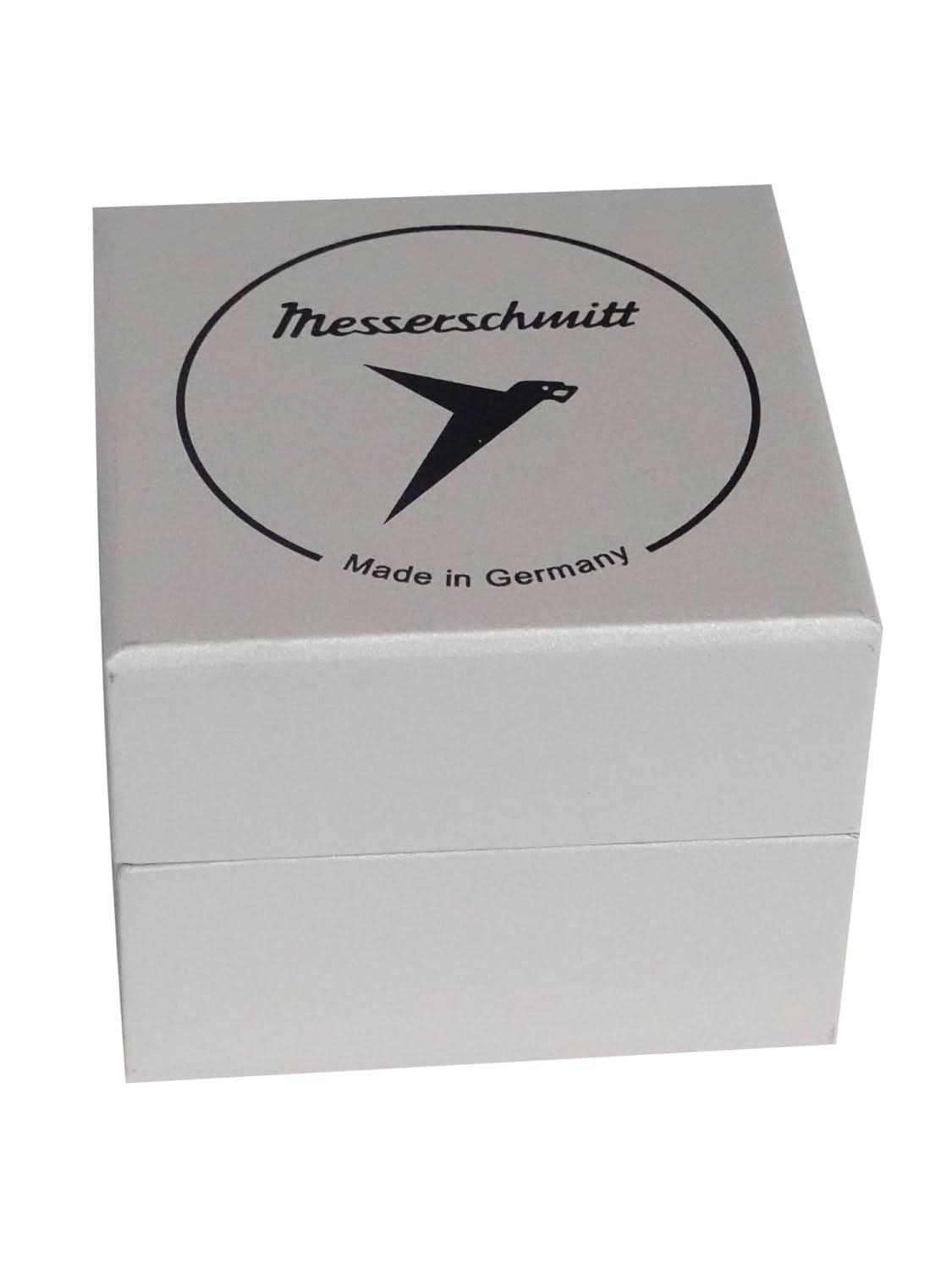 Klocklåda med Messerschmitt-text och Made in Germany