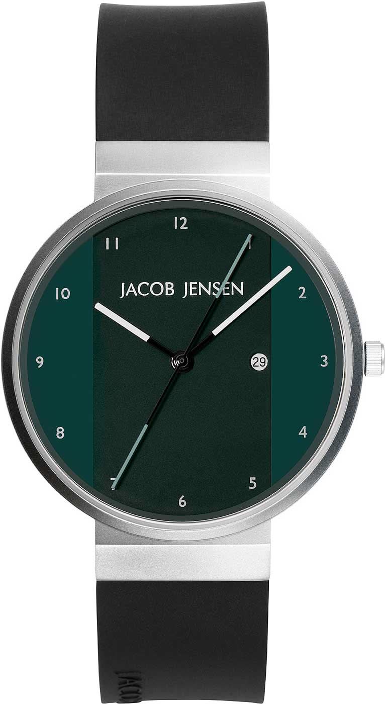 Unisex-armbandsur med rund grön urtavla, silverfärgad boett och svart armband
