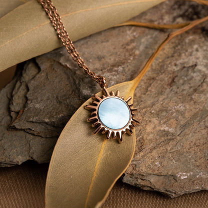 Holzkern Jewelry Shade Halskette • Echtes Perlmutt • 24k Roségold-plattiert, Bild 7