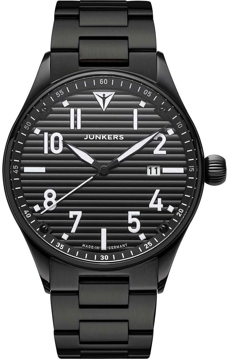 Junkers herrarmbandsur med svart urtavla och svart metallarmband