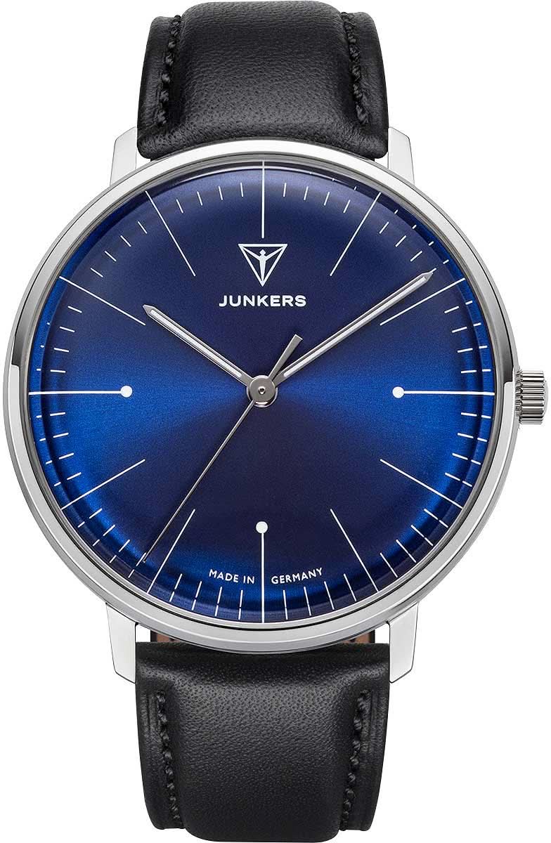 Unisex-armbandsur med blå urtavla, silverfärgade visare och svart läderarmband