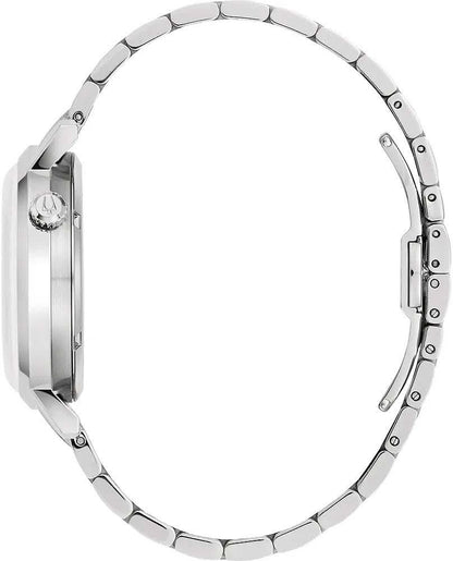 Bulova herrklocka med boett och armband i rostfritt stål, synlig krona