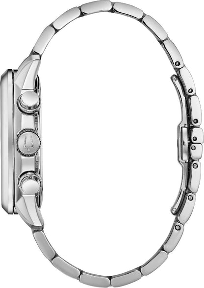 "Herrklocka med silverfärgat metallarmband och boett i rostfritt stål med rund baksida"