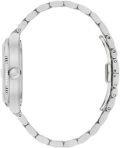 Silverfärgat armband i rostfritt stål till Bulova herrklocka, länkdesign