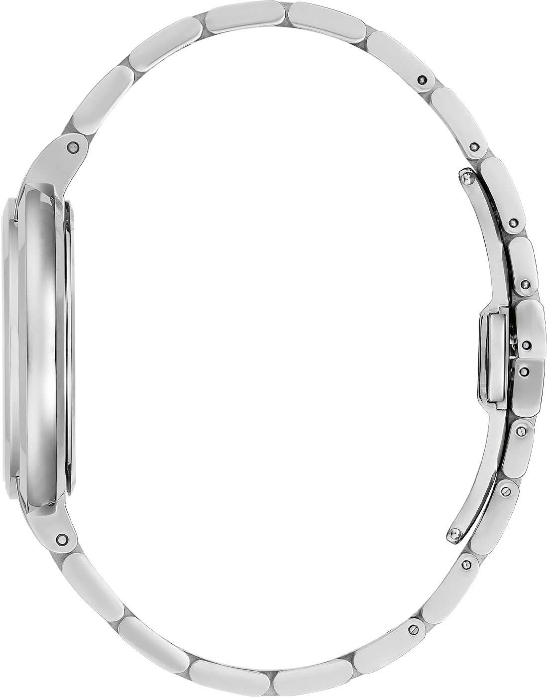 "Damklocka bakifrån: silverfärgat armband och boett i rostfritt stål med krona"