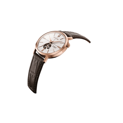 Bulova Aerojet herrklocka i tvärsnitt, roséguldpläterat hölje, mörk läderrem