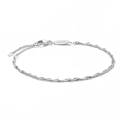 Armband i silver med länkar och berlockklämma