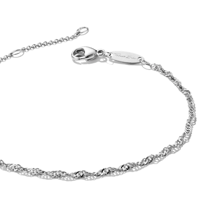 Armband i silver med länkar, lås och gångjärnsberlocker