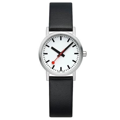 Mondaine Classic A658.30323.16OMV Damen Armbanduhr Schwarz • Veganes Traubenleder • Swiss Made