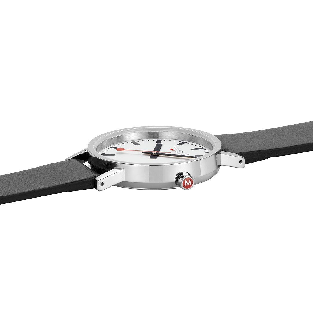 Mondaine Classic A660.30314.11SBBV Damen Armbanduhr Schwarz • Veganes Traubenlederarmband • Swiss Made, Bild 4