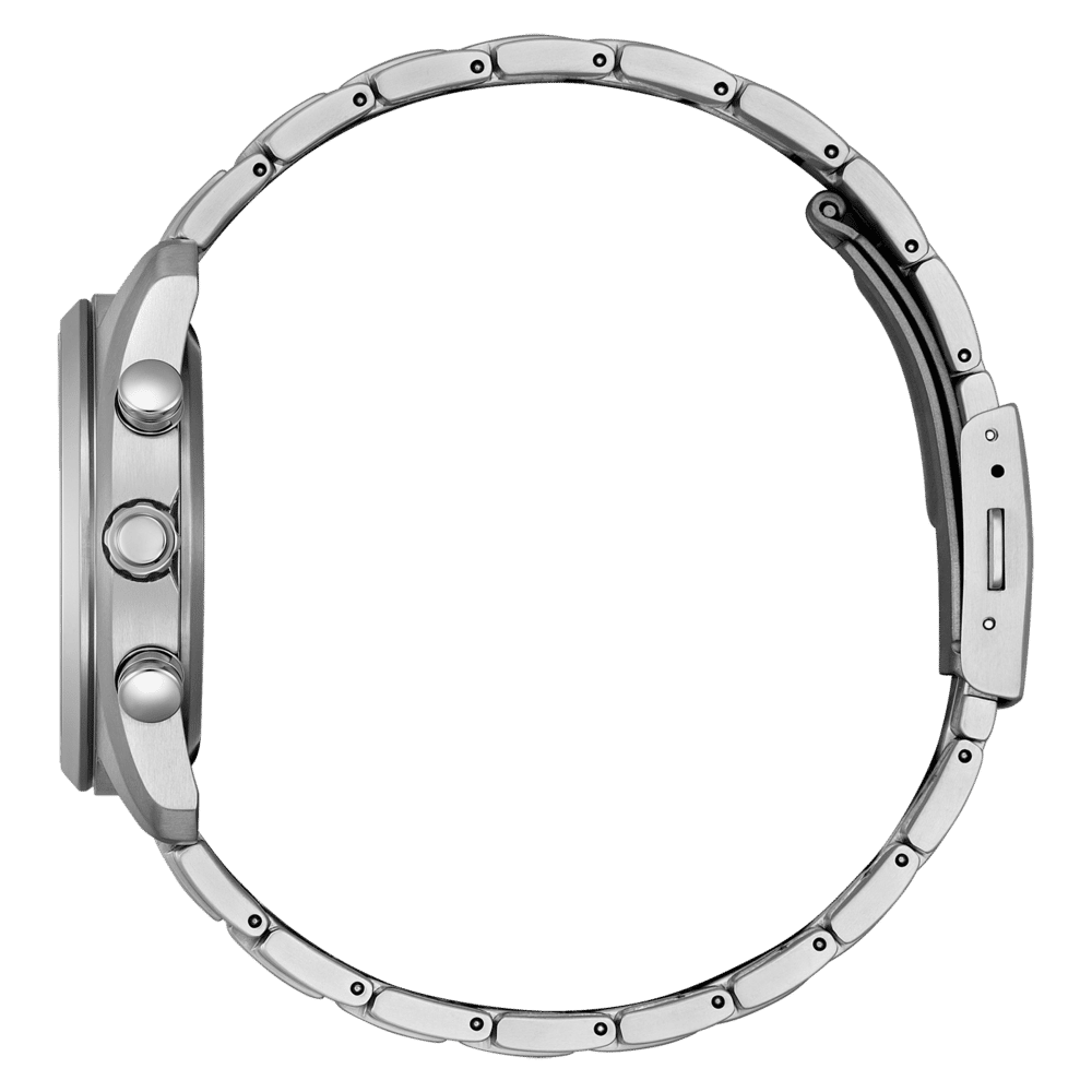 Citizen Super Titanium herrur, armband i titan med länk och boett på sidan.