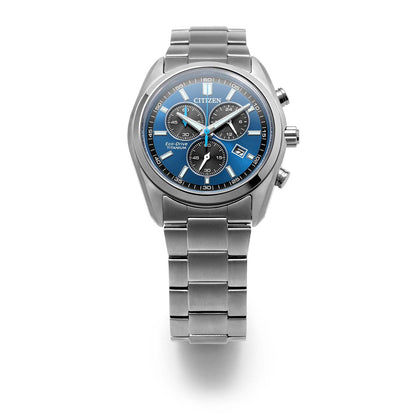 Citizen Super Titanium herrur med blå urtavla, metallboett och metallarmband