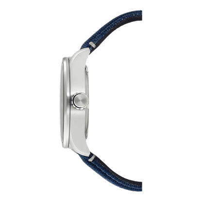 Citizen herrklocka sida: rostfritt stålboett med blått nylonarmband