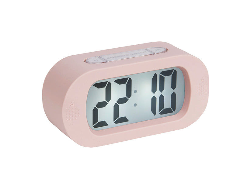 Digital LCD-väckarklocka i roséguld med stor display och siffror