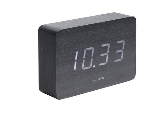 Karlsson kvadratisk LED-väckarklocka, svart, med digital display 10:23