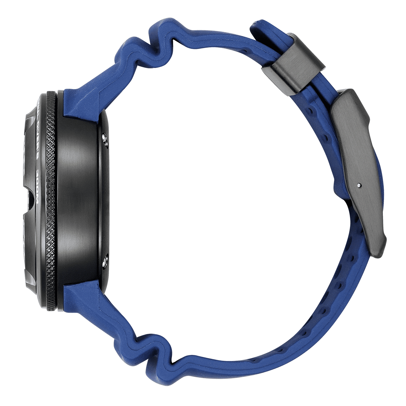 Citizen herrklocka, dykarmodell, med sidledsskydd för kronan och blått silikonarmband
