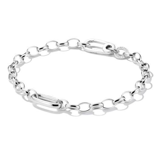 Armband i silverfärgad metall med länkar och justerbart spänne