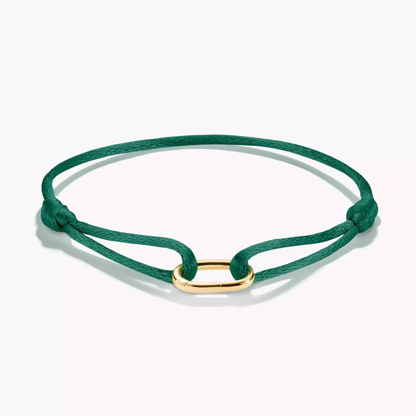 Grönt textilarmband med guldfärgat Connect-spänne