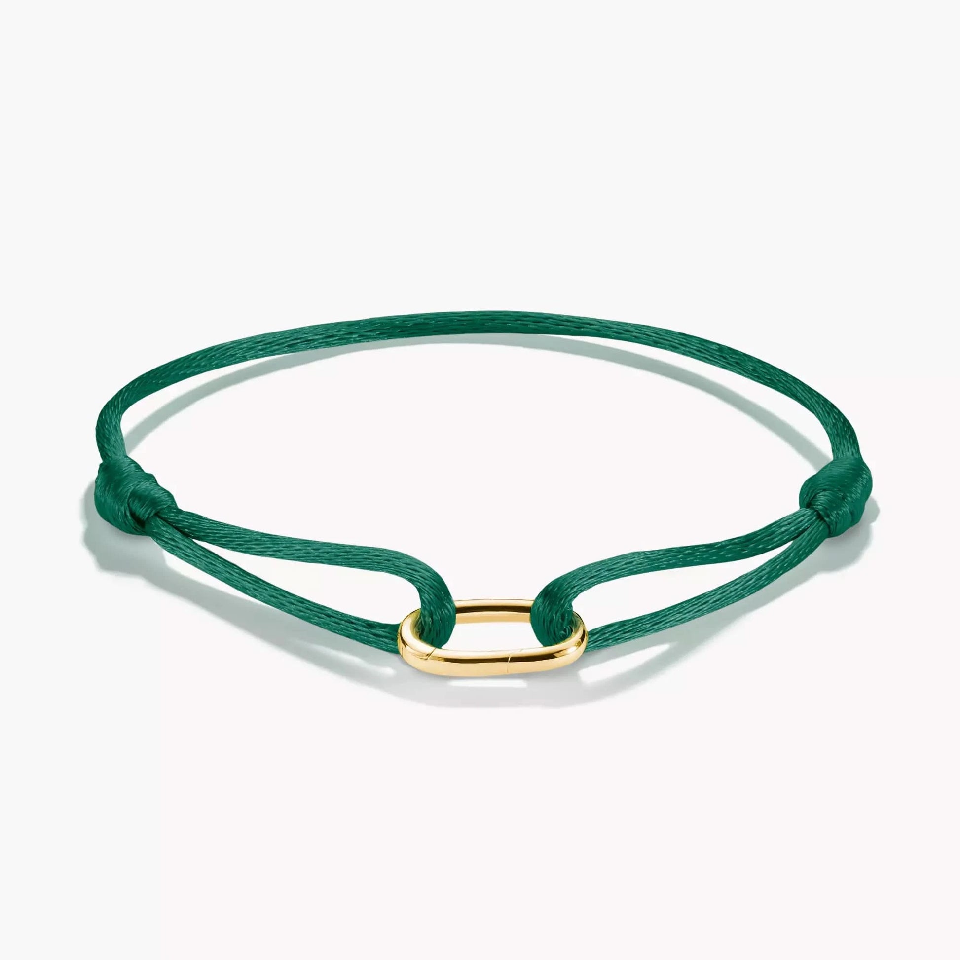 Grönt textilarmband med guldfärgat Connect-spänne