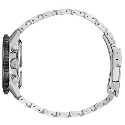 Herrarmbandsur: silverfärgat metallarmband med länkar och stiftspänne