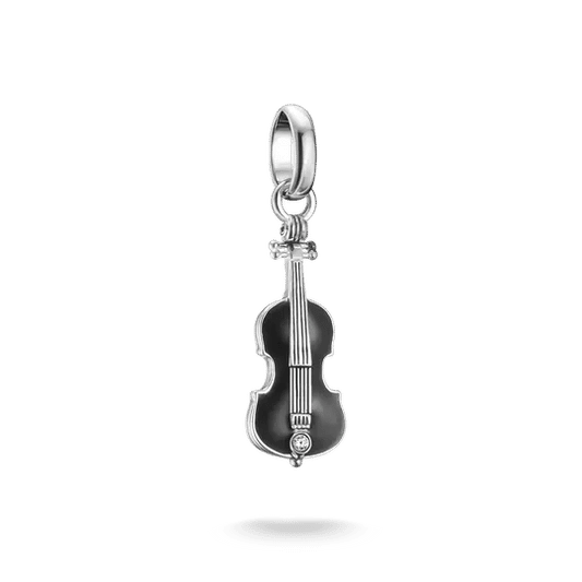 Silversmycke med cello-motiv och zirkoniasten