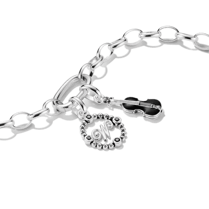 "Silversmycke med Connect Charm-hänge, runt motiv och zirkonia"