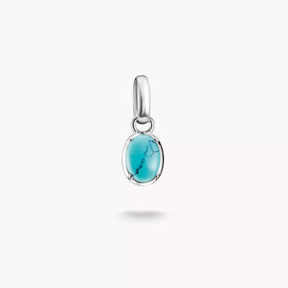 THOMAS SABO Charm-hänge med oval turkos sten i silverinfattning