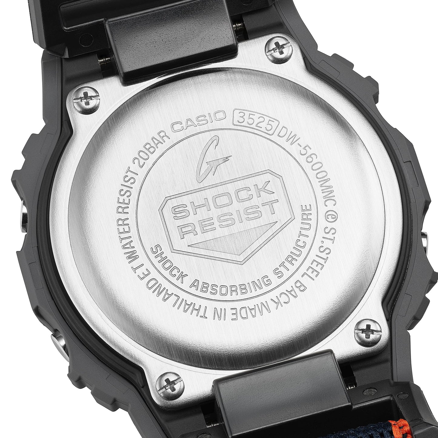 Casio DW-5600MNC-8A2ER G-Shock Origin Armbanduhr Anthrazit/Blau • FIDLOCK® Magnetschließe • Biobasiertes Resin, Bild 5