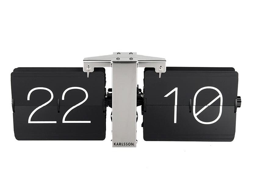 Svart flipklocka, framsida med display 22 och 10