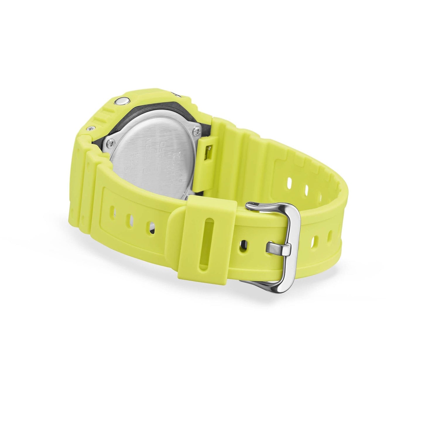 Herrklocka med digital urtavla, gult silikonarmband och justerbart metallspänne