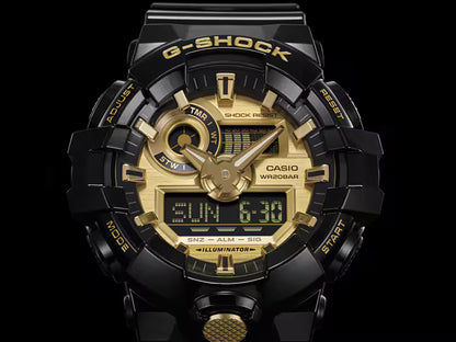 Casio G-Shock GA-710GB-1AER herrklocka • Extrem stöttålighet • Svart & guld-design