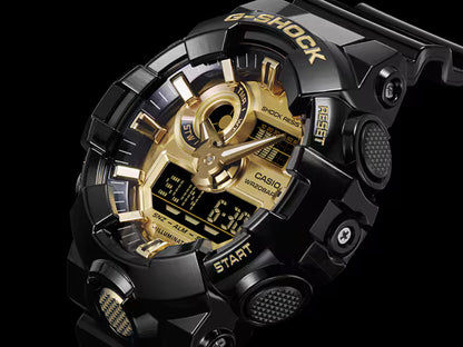 Casio G-Shock GA-710GB-1AER herrklocka • Extrem stöttålighet • Svart & guld-design