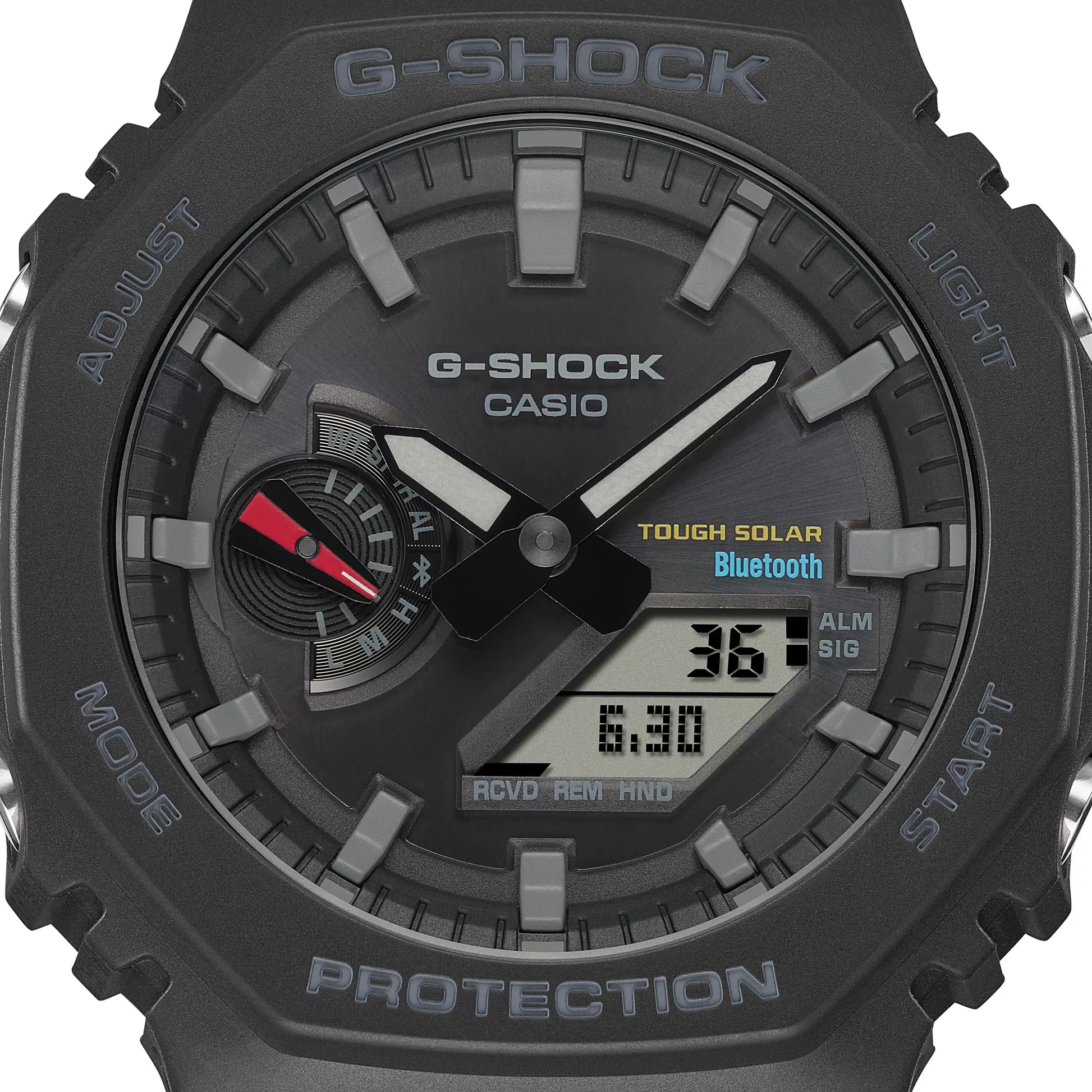 Casio G-Shock herrklocka med svart urtavla, Tough Solar Bluetooth och datumvisning