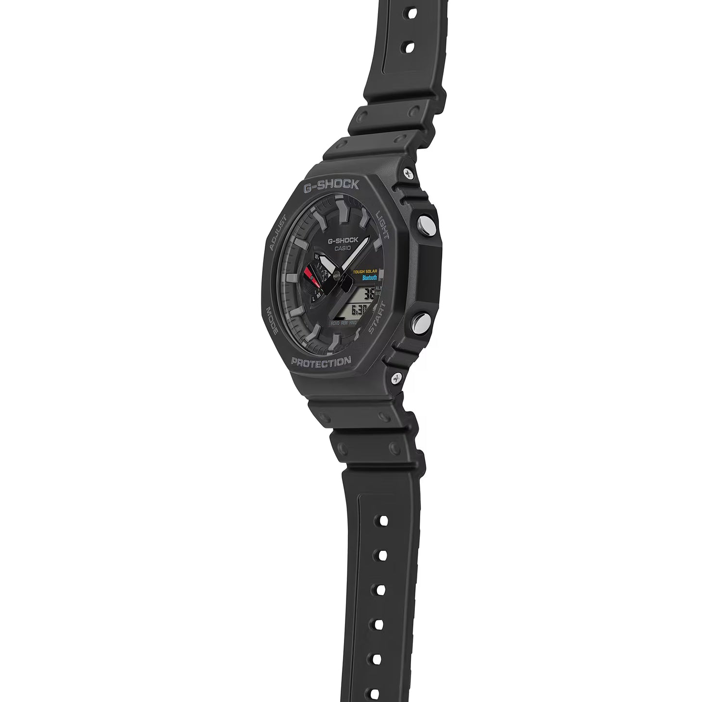 Casio G-Shock herrklocka med svart boett och armband, sidoknappar