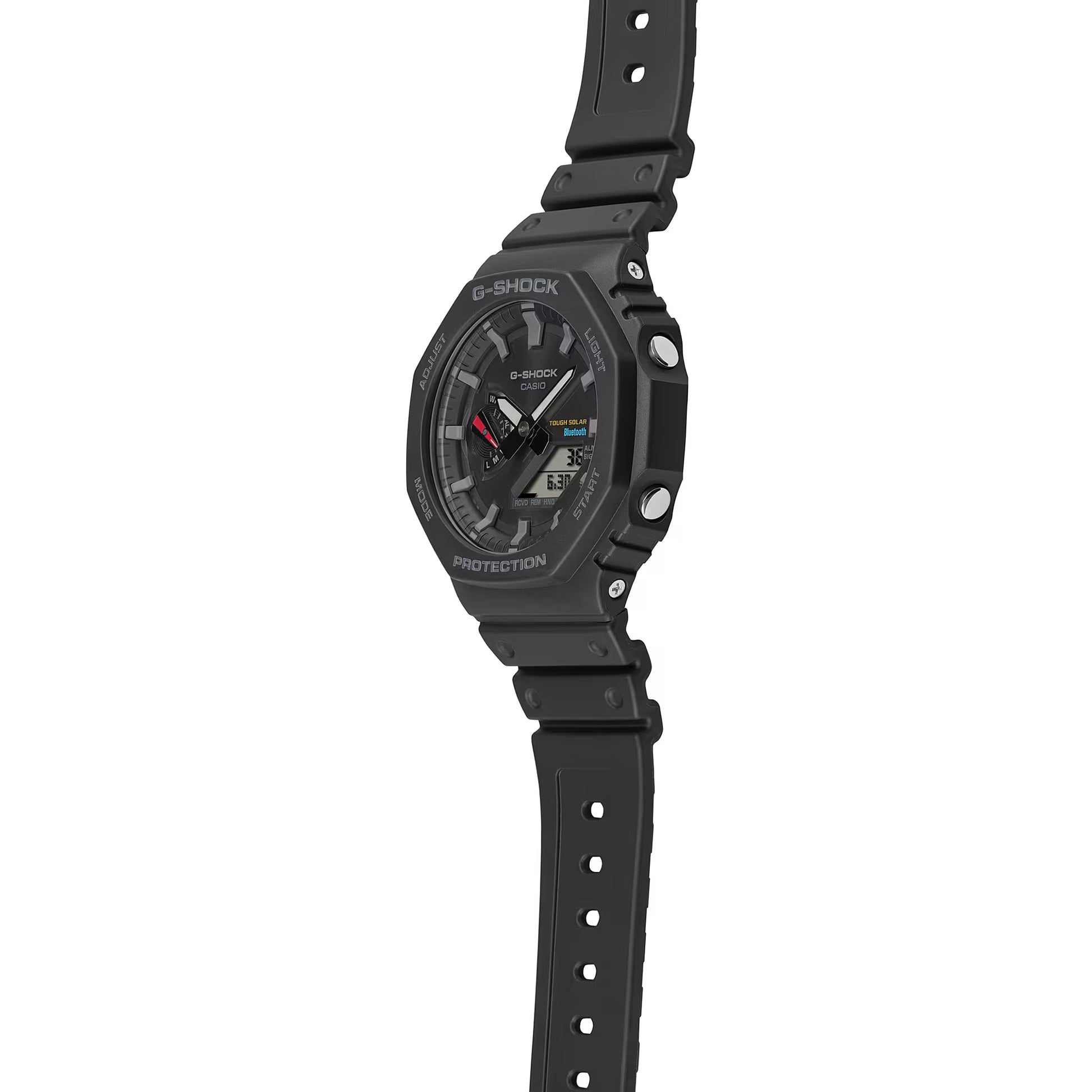 Casio G-Shock herrklocka med svart boett och armband, sidoknappar