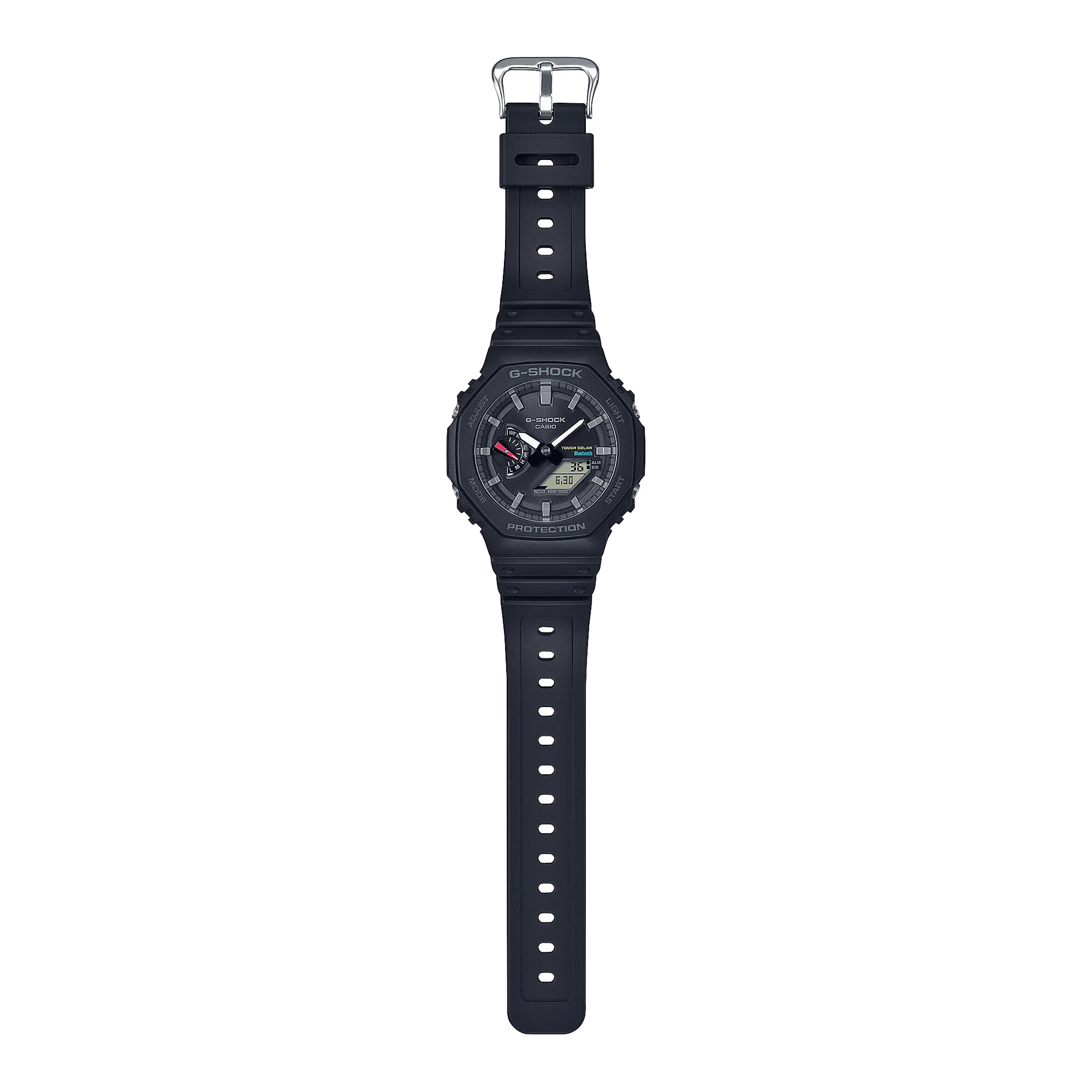 Casio G-Shock herrklocka med mörkblått armband och rund digital-analog urtavla