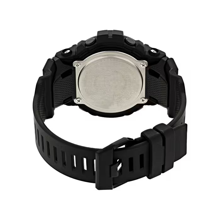 Casio G-Shock herrklocka med svart armband och rund baksida i rostfritt stål