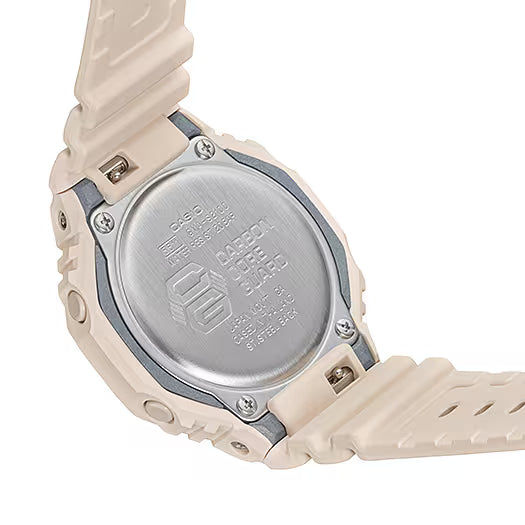 Casio G-Shock damklocka, baksida i silver med prägling