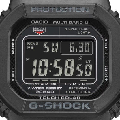 Casio G-Shock klocka med digital display i svart skyddsboett, Tough Solar