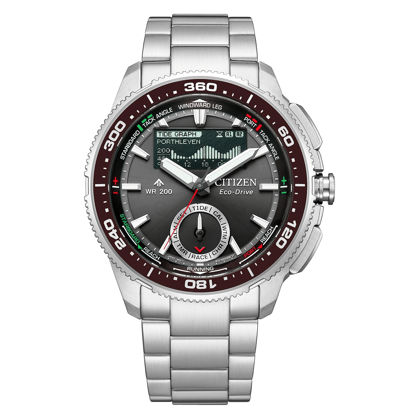 Herrenarmbanduhr Citizen PROMASTER mit schwarzem Zifferblatt und Edelstahlarmband