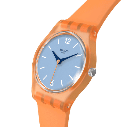 Swatch Originals LO116 View from a Mesa Damenuhr Orange • Transparentes Gehäuse • Hellblaues Zifferblatt, Bild 3
