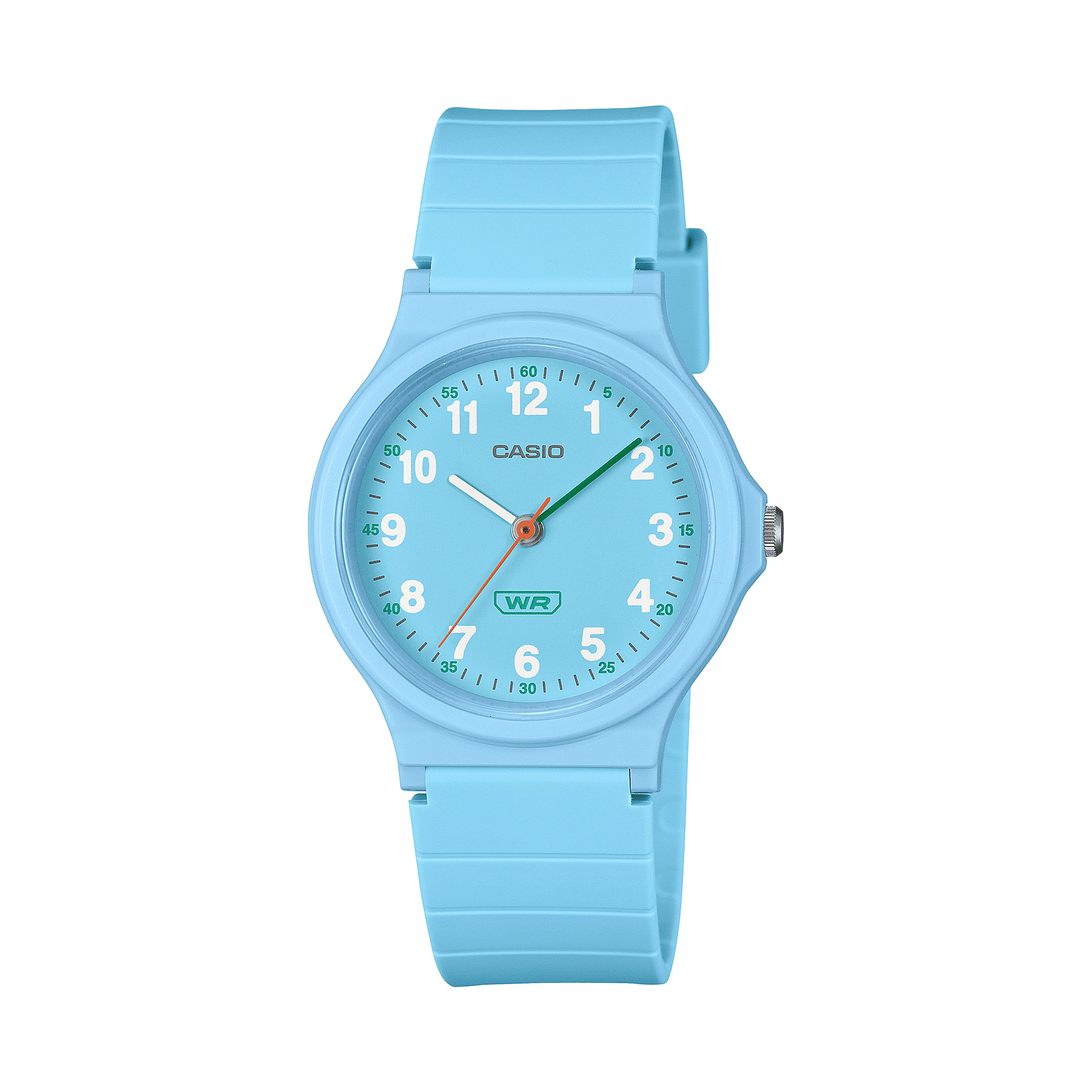 Casio LQ-24B-2BEF Timeless Collection Kinder Armbanduhr Hellblau • Bio-Kunstharz-Armband • Leicht &amp; leicht ablesbar