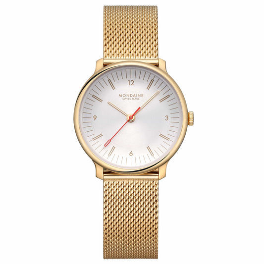 Mondaine Doppio MLE.33111.SM Damenuhr Silber • Saphirglas • Swiss Made Quarzwerk