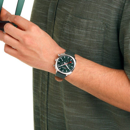 Mondaine Grand Cushion MSL.41460.LF.SET Herrenuhr Grün • Saphirglas • Quarz-Chronograph, Bild 4