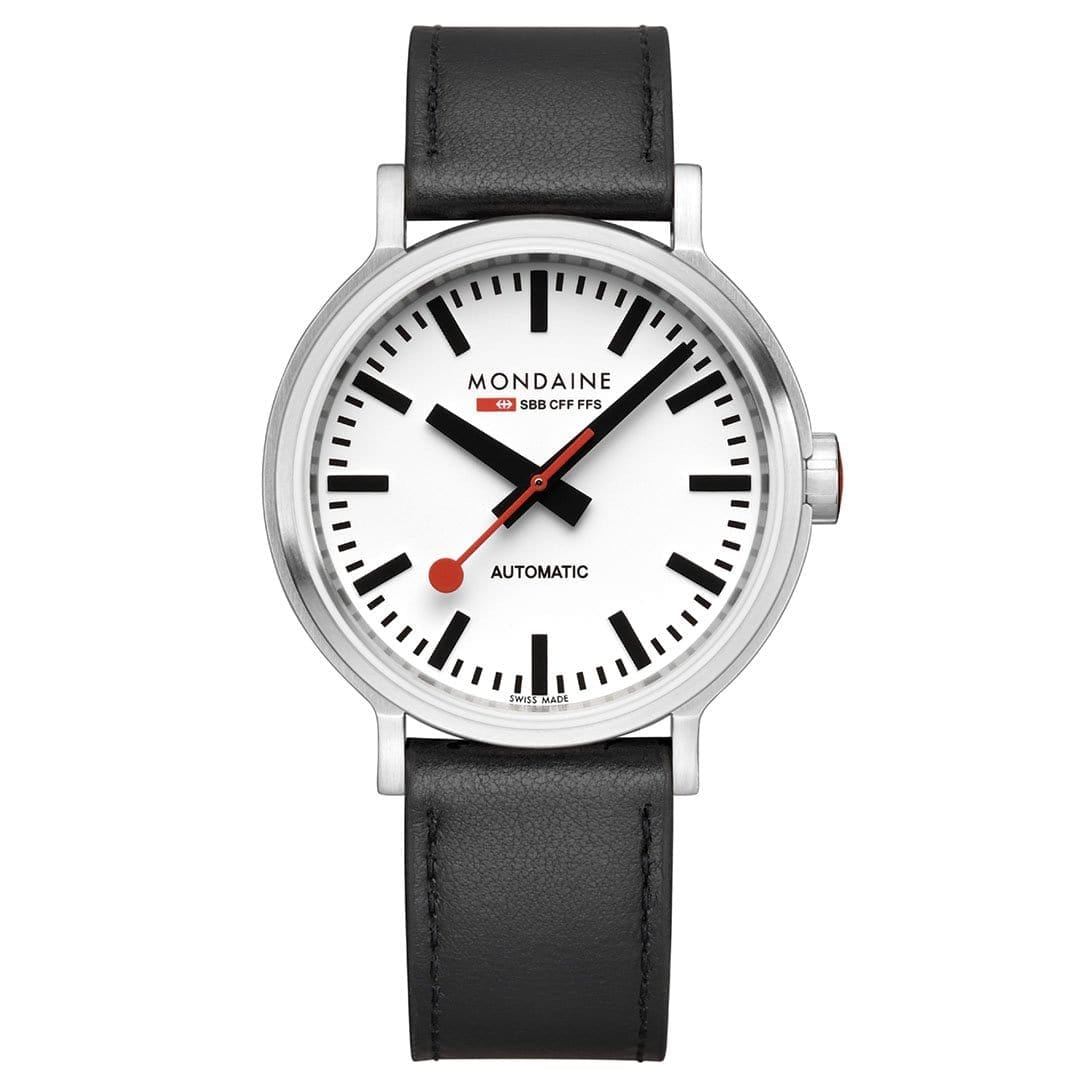Mondaine Original MST.4161B.LBV Herrenuhr Schwarz • Automatikwerk Sellita SW200-1 • Saphirglas
