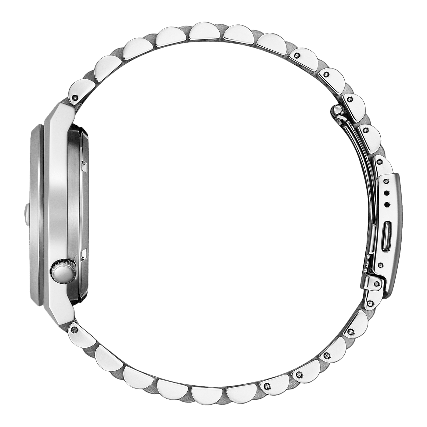 Herrenarmbanduhr mit Edelstahlgliederarmband und Edelstahlgehäuse