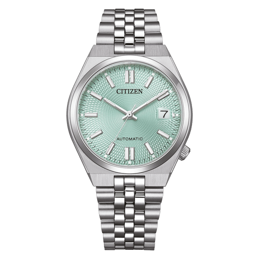 Citizen Herrenarmbanduhr mit mintfarbenem Zifferblatt und Edelstahlband