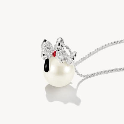Silversmycke från THOMAS SABO med Snoopy och snöboll, kedjefäste och gnistrande yta